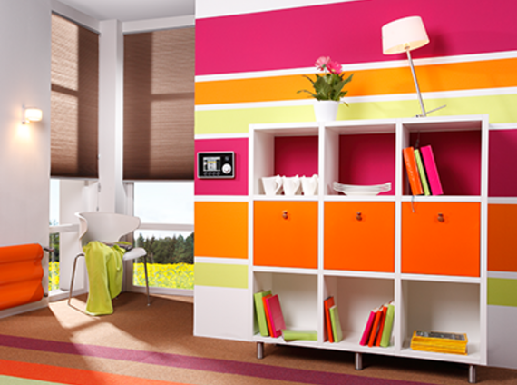Spray on wall stripes