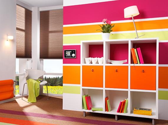 Spray on wall stripes