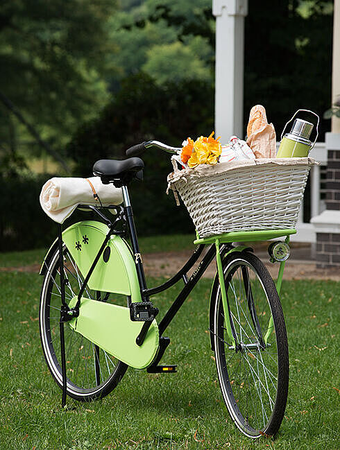 Fertig lackiertes Fahrrad in grün