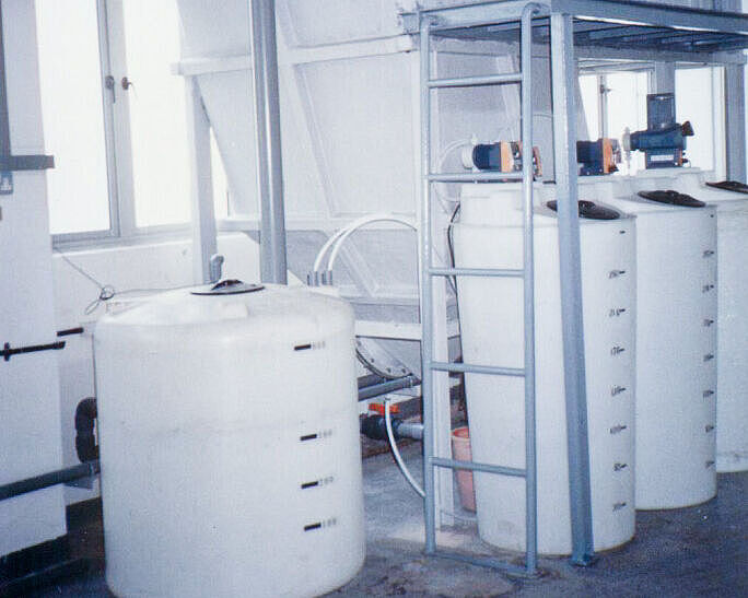 System for removing chemical pollutants before discharge