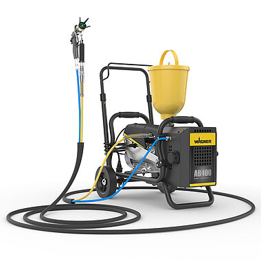 Mobile complete solution for painting work with compressor