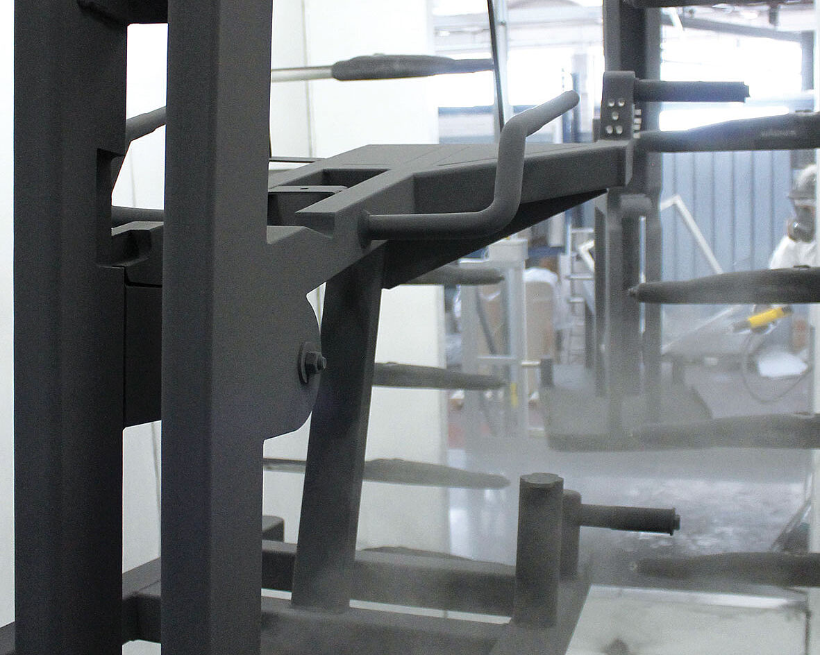 automatic powder coating of metal sheets