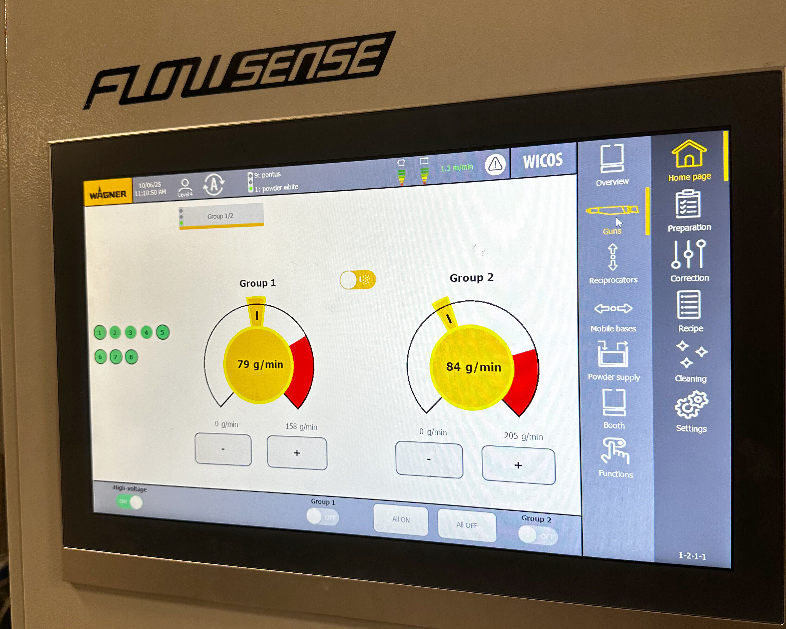 flowsense for digital measurement of the powder output