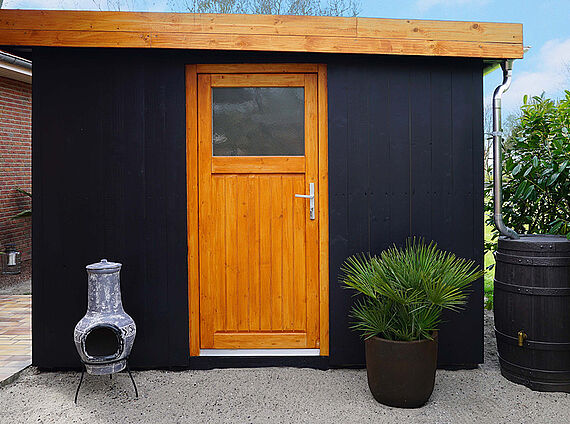 Painting a garden shed