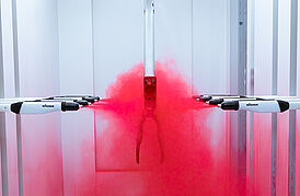 powder coating with automatic powder guns