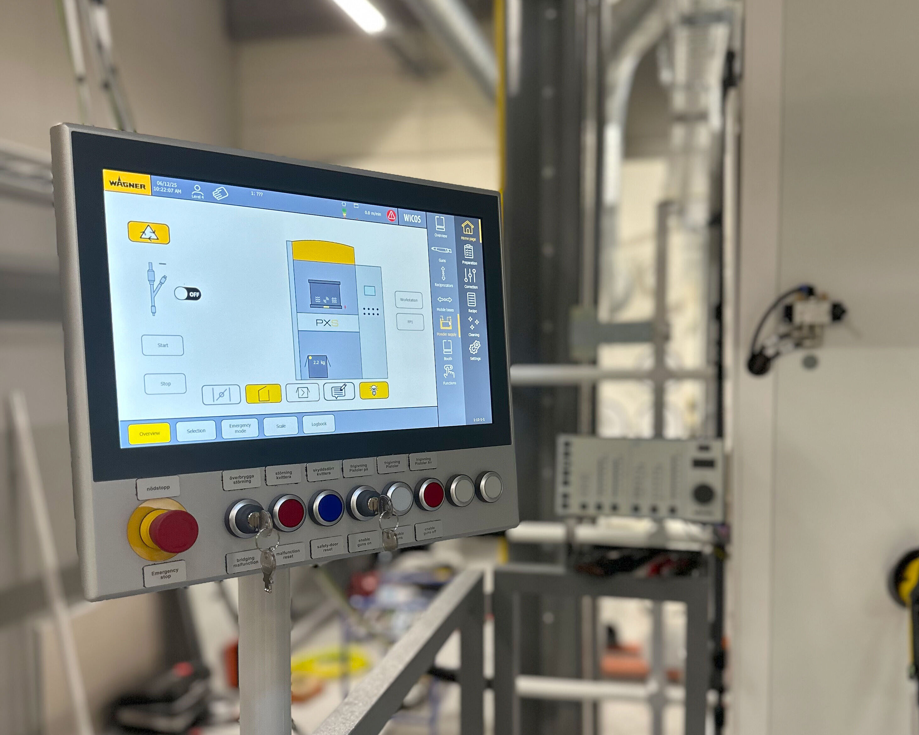 control system of the powder coating line