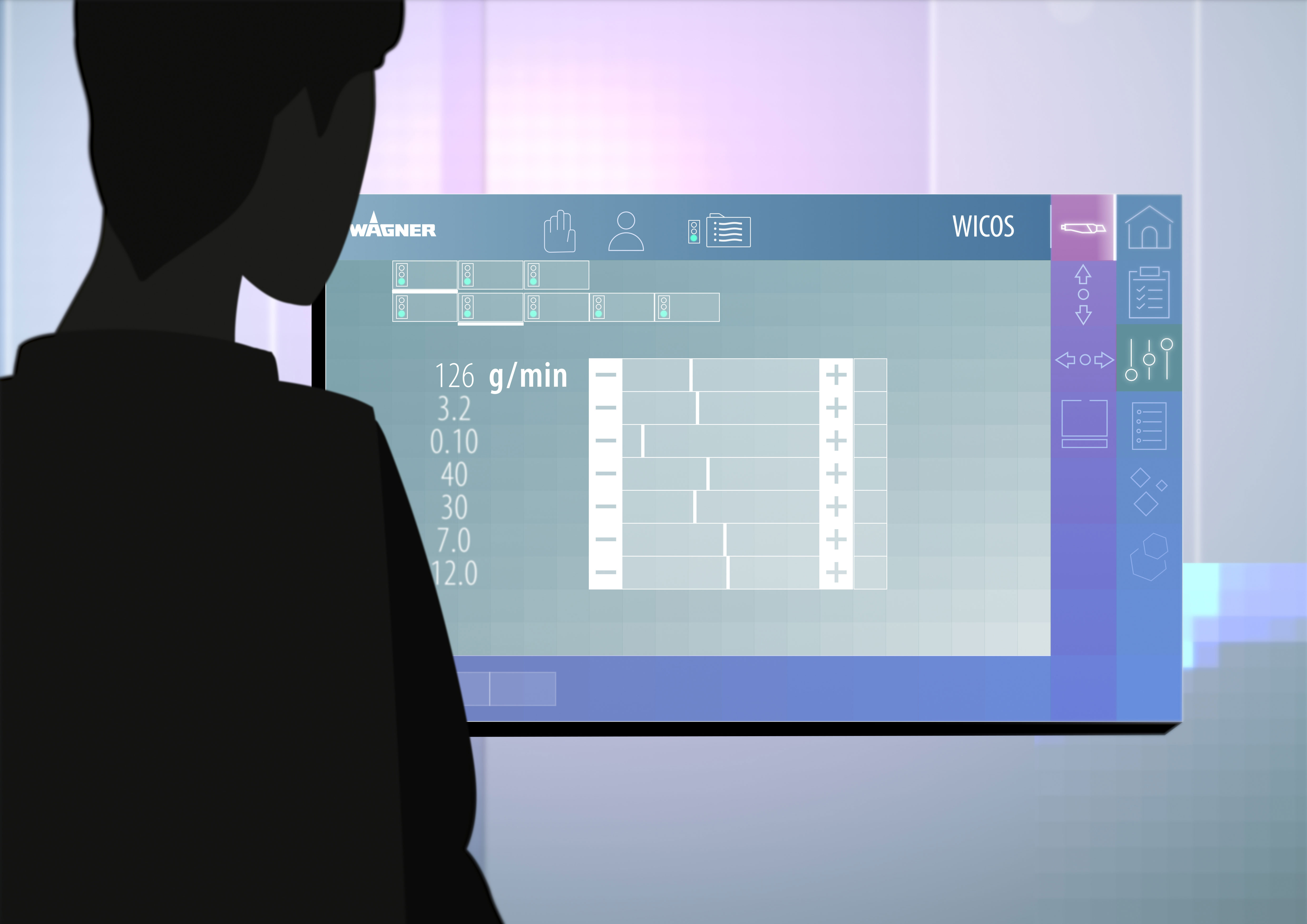Flowense Tekkie WICOS Steuerscreen