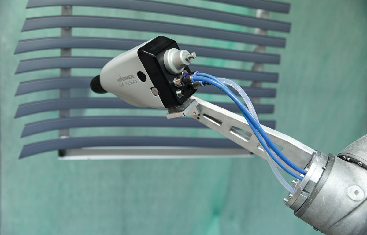Electrostatic AirCoat automatic gun for solvent-based paints