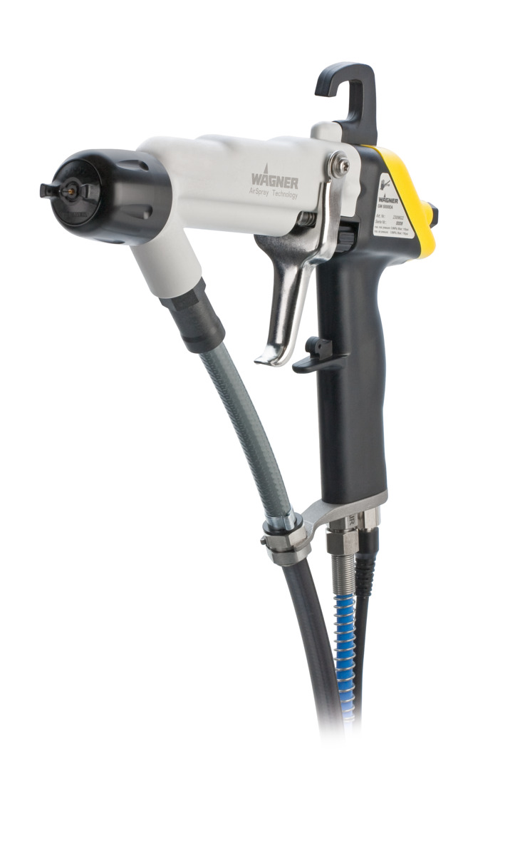 Electrostatic airspray manual gun for water-based paints