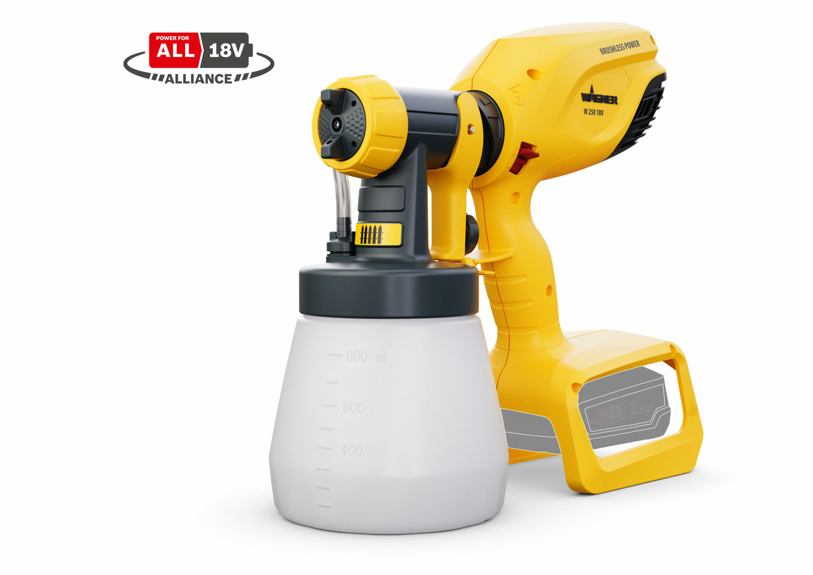 The flexible cordless paint sprayer for wood and metal paints